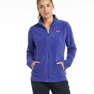Under Armour Women's Purple Fleece Full Zip Jacket Athletic Logo XL Casual Sport